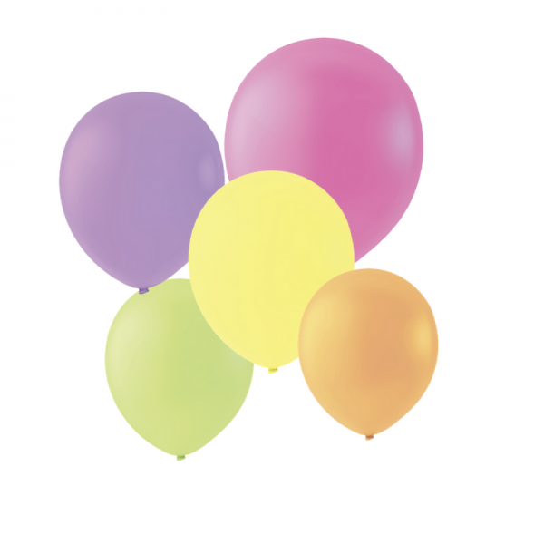 10 '' balloons - Assorted Fluo - Jumper bag of 10